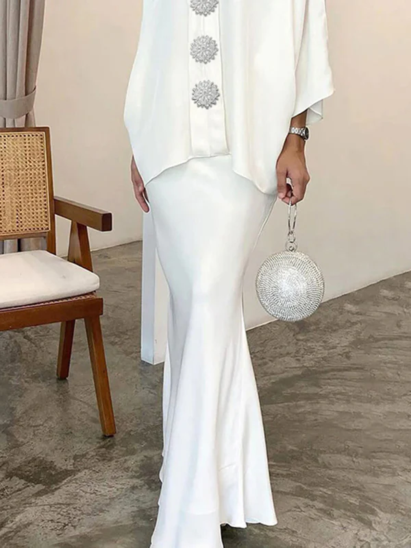 High Waisted Solid Color Skirts Bottoms